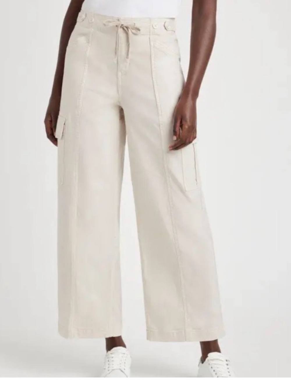 Splendid Large Pants in Pale Oak Utility Pockets Drawstring elastic waist NWT